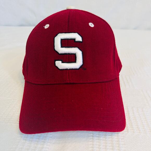 Stanford Cardinal Fitted Hat 7 1/4 Zephyr WoolAcrylic Blend Slight Bleed on Bill - Picture 2 of 9